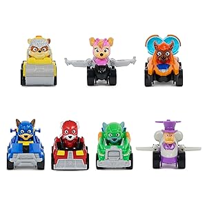 Coleccion de 7 figuras de vehiculos de paw patrol - mighty movie